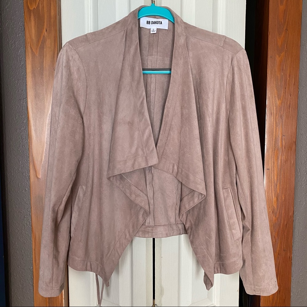 Draped cropped BB Dakota faux suede jacket